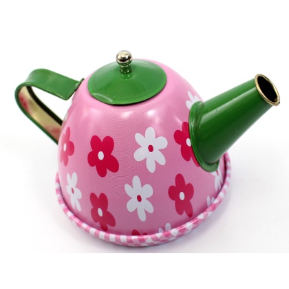 Metal Teapot And Cups Kitchen Playset (Flower)