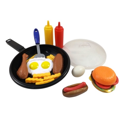 Fast Food Cooking Pan 25 Piece Kitchen Play Food Set
