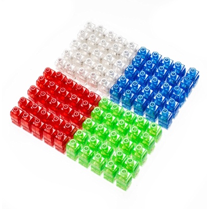 100 Pcs Laser LED Finger Flashlights (Blue/Red/Green/White)