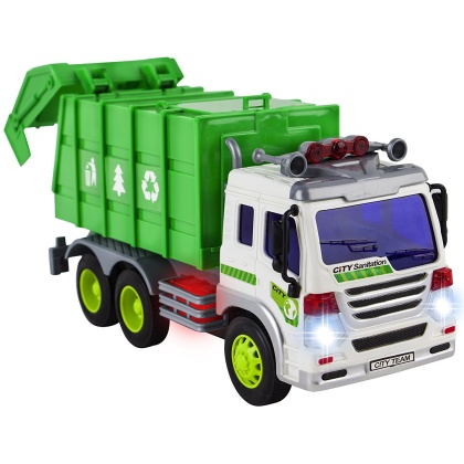 Friction Powered Garbage Truck With Lights And Sounds