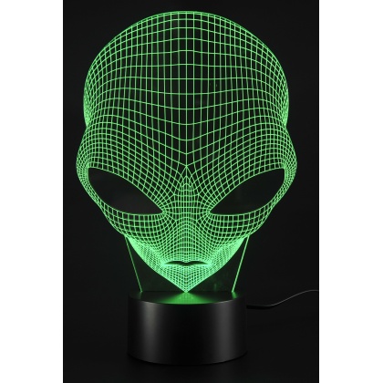 3D Illusion Grow LED Alien Shapes Lamp 7 Colors USB Power