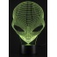 3D Illusion Grow LED Alien Shapes Lamp 7 Colors USB Power