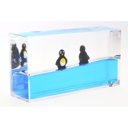 Mini Liquid Penguin Paperweight