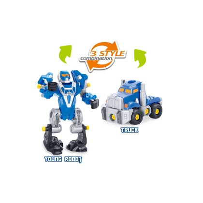 3-in-1 Take-A-Part Robot Toy Playset (Blue)