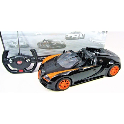 1:14 RC Bugatti Veyron Grand Sport Vitesse Licensed Model Car (Black/Orange)