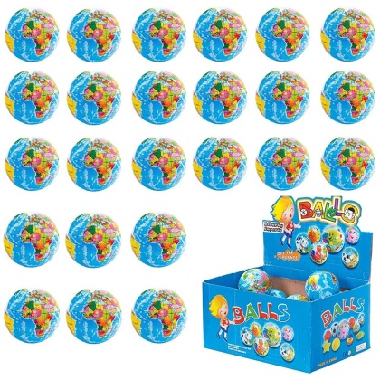 Mini Planet Earth Soft Foam Stress Balls (24 Balls Per Box)