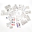 30 Sheet Temporary Tattoos Neck and Wrist Men Women Kids