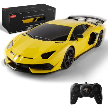 1:24 Scale Remote Control Lamborgini Aventador SVJ Electric Sport Racing Hobby Toy Car (Yellow)