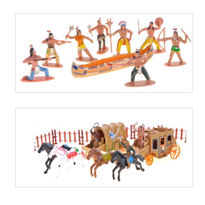 Wild West Native American Indians and Cowboy Playset