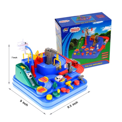 Race Track Vehicle Obstacle Course And Puzzle Playset For Kids