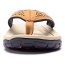Mens Thong Sandals Indoor and Outdoor Beach Flip Flop Khaki/Orange (Size 12)