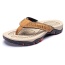 Mens Thong Sandals Indoor and Outdoor Beach Flip Flop Khaki/Orange (Size 12)