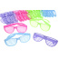 Plastic Shutter Shades Glasses (12Pairs/PK, Purple,Blue,Green, And Pink)