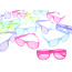 Plastic Shutter Shades Glasses (12Pairs/PK, Purple,Blue,Green, And Pink)