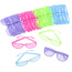 Plastic Shutter Shades Glasses (12Pairs/PK, Purple,Blue,Green, And Pink)