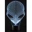 3D Illusion Grow LED Alien Shapes Lamp 7 Colors USB Power