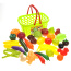 Fruits And Vegetables Shopping Basket Grocery Play Food Set For Kids