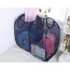Mesh Pop Up Laundry Basket With Side Pocket (Dark Blue)