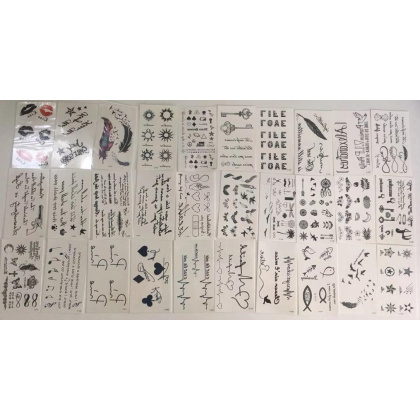 30 Sheet Temporary Tattoos Neck and Wrist Men Women Kids