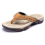 Mens Thong Sandals Indoor and Outdoor Beach Flip Flop Khaki/Orange (Size 14)